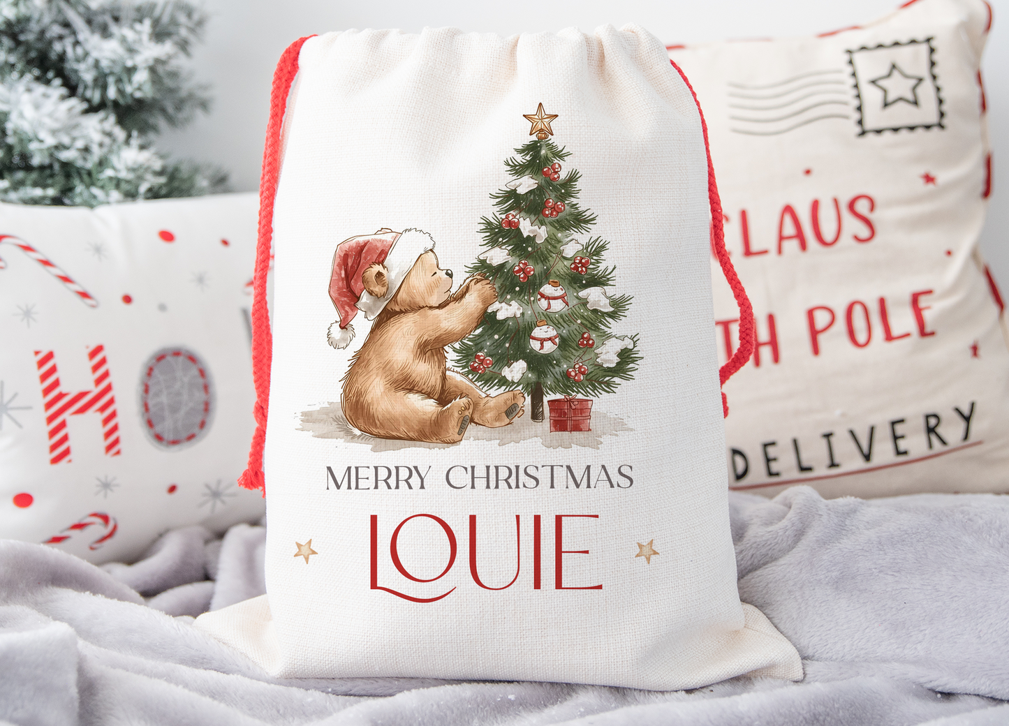 Personalised Bear Christmas Sack
