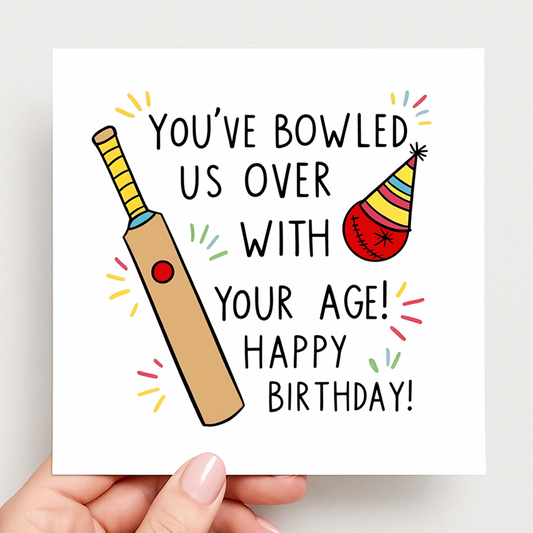 Cricket-themed birthday card