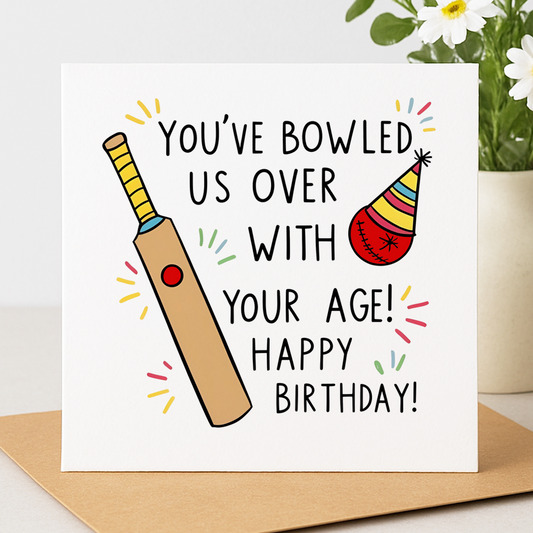 Cricket-themed birthday card