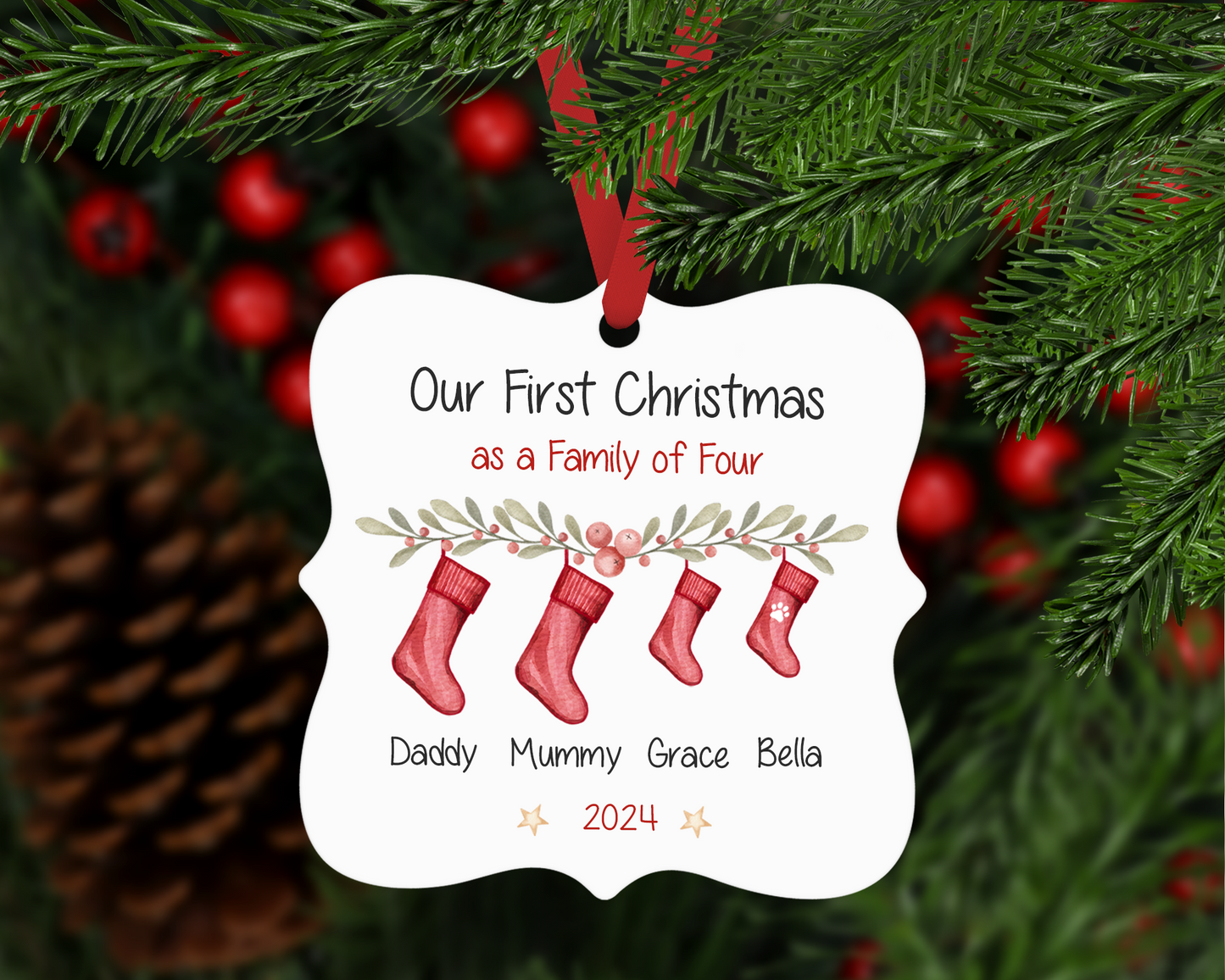 1st Christmas Stocking Family Bauble