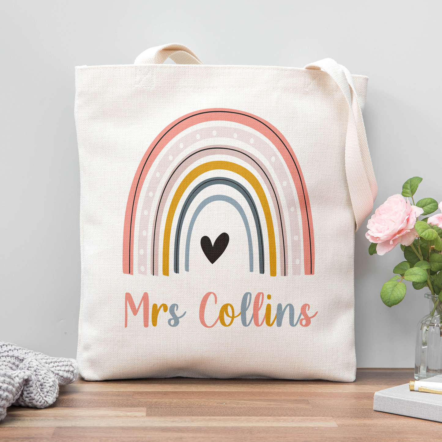 Rainbow Teacher Tote Bag