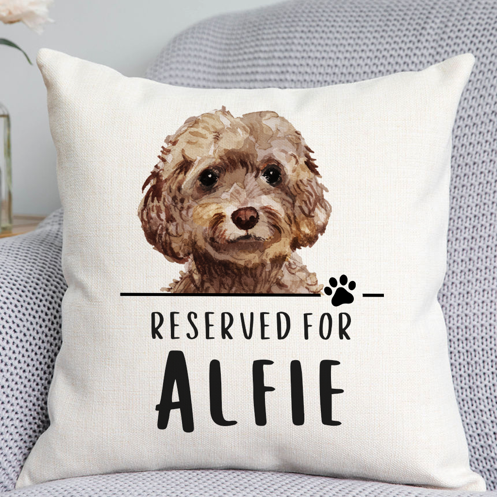 Cockapoo Reserved For Dog Cushion