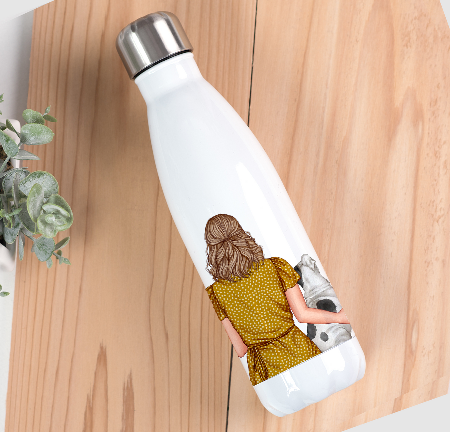 Customisable Lady & Dog Drinks Bottle