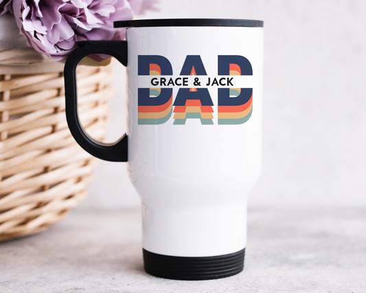 Personalised Bright Dad Travel Mug