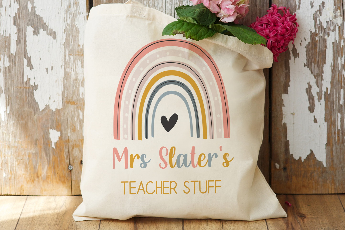 Rainbow Teacher Tote Bag