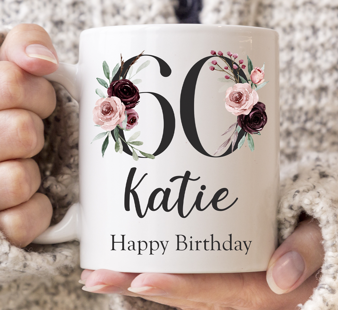 Floral 60th Birthday Mug