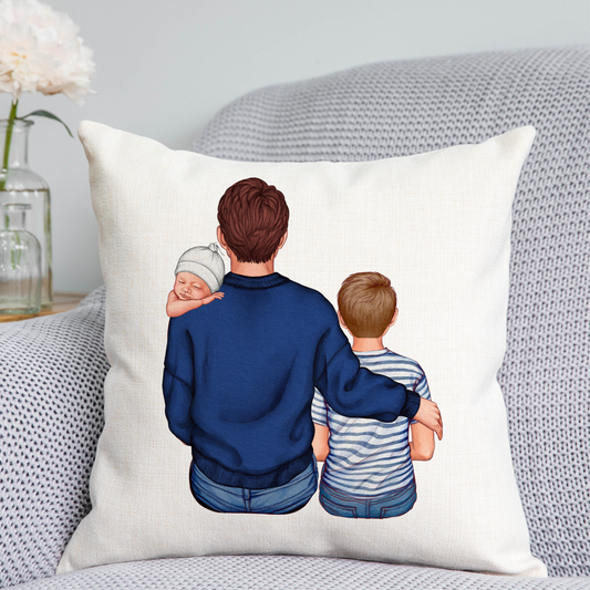 Customisable Dad and Child Cushion