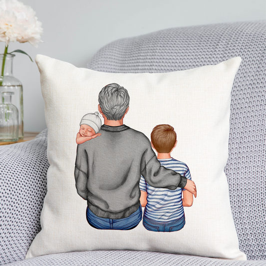 Customisable Grandad and child Cushion