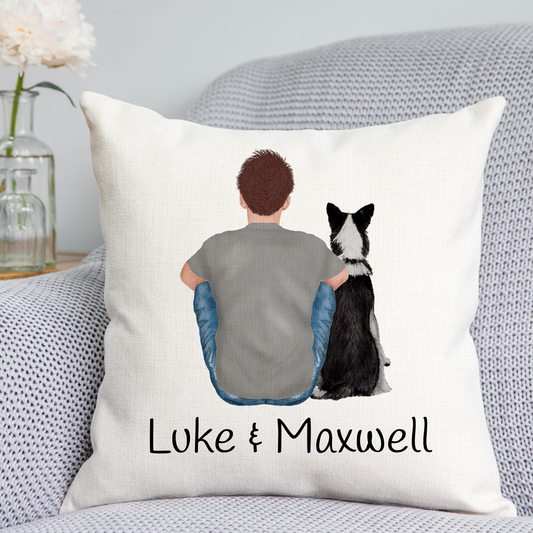 Customisable Man & Dog Cushion