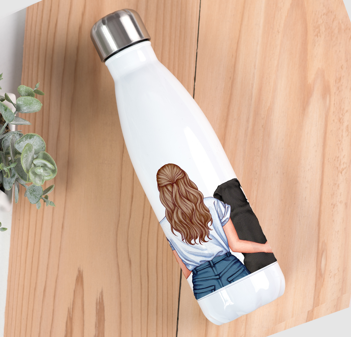 Customisable Lady & Dog Drinks Bottle