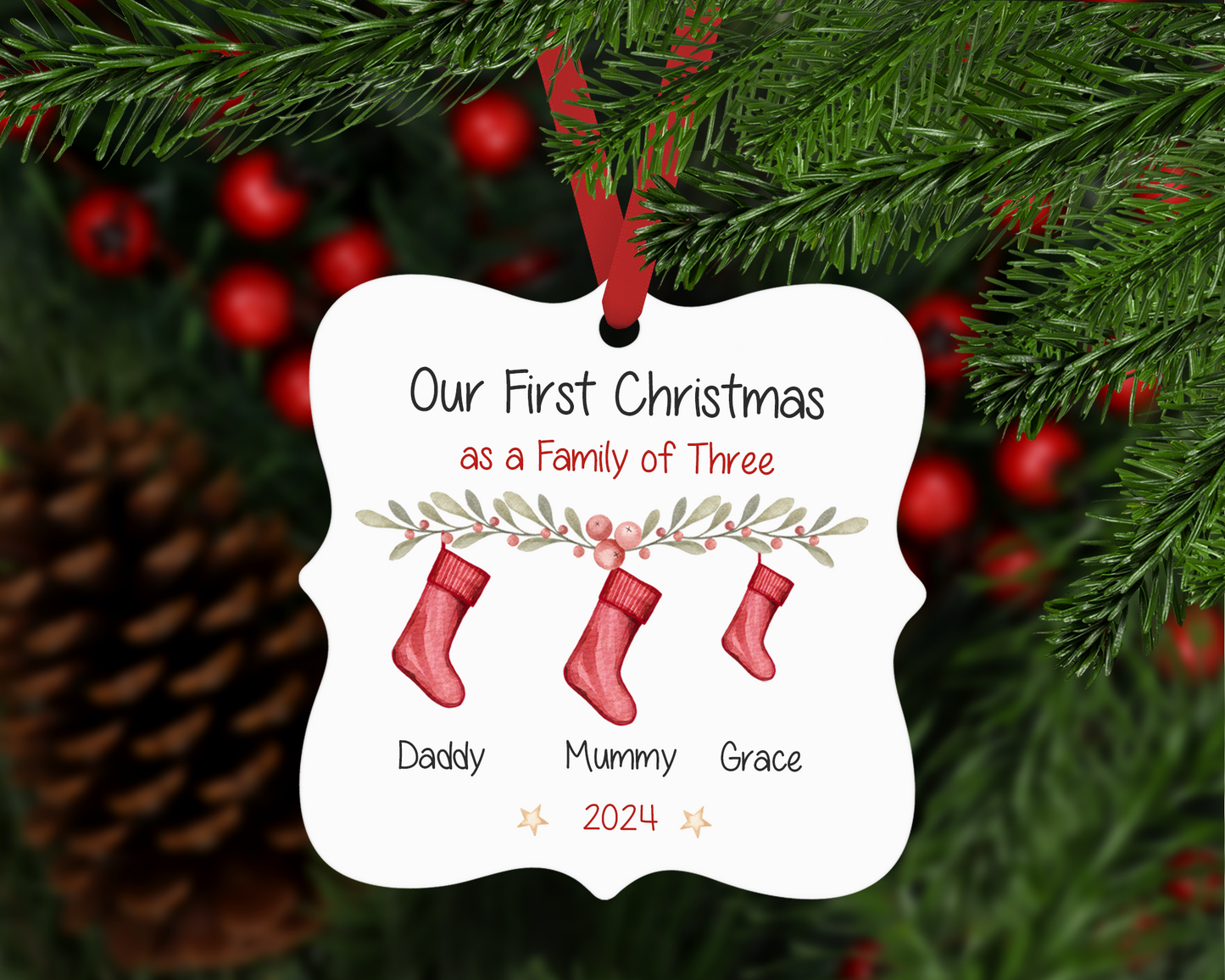 1st Christmas Stocking Family Bauble