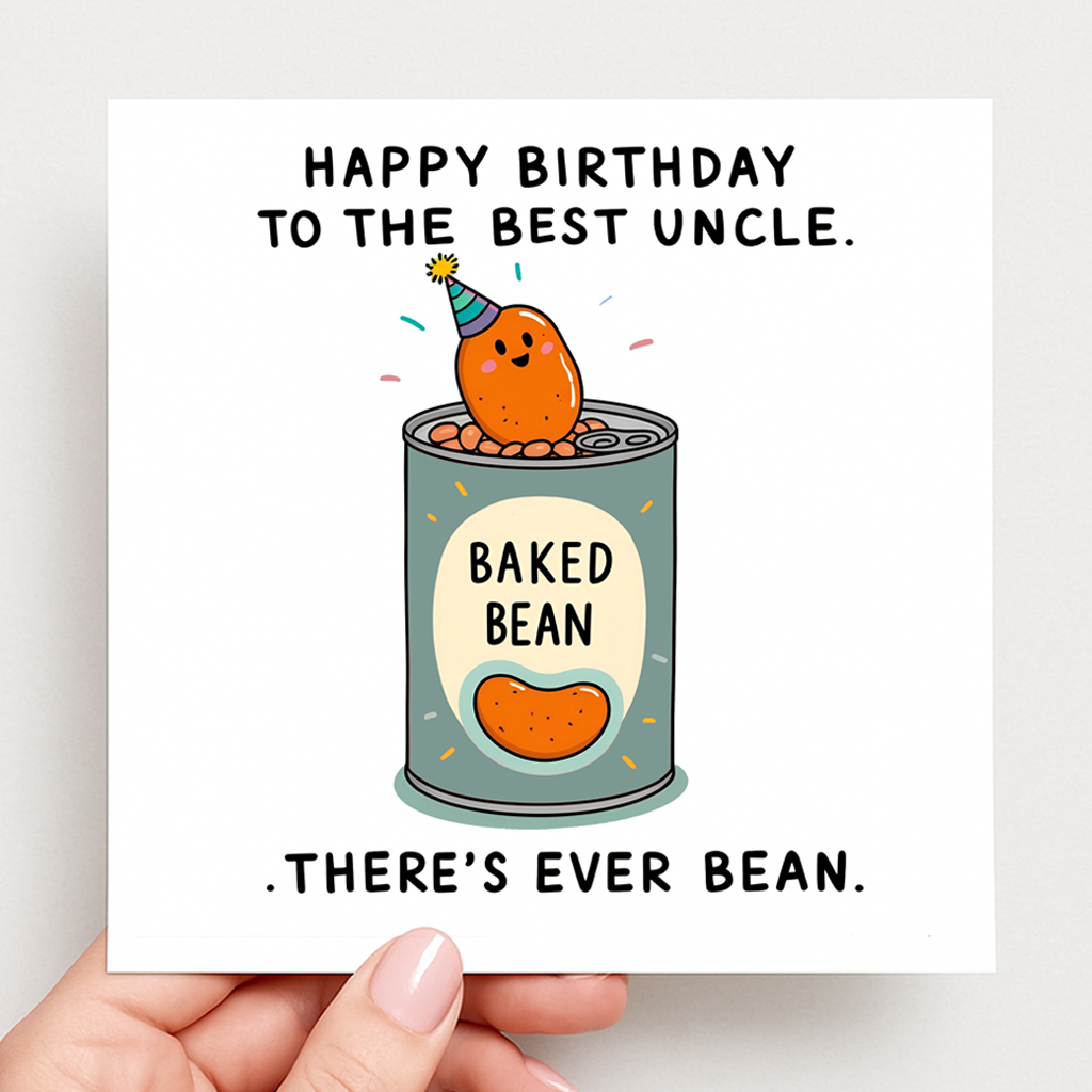 Happy Birthday "Beans" card for Uncle