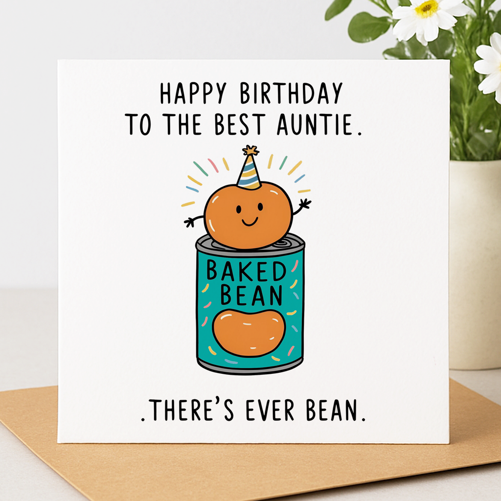 Happy Birthday "Beans" card for Auntie