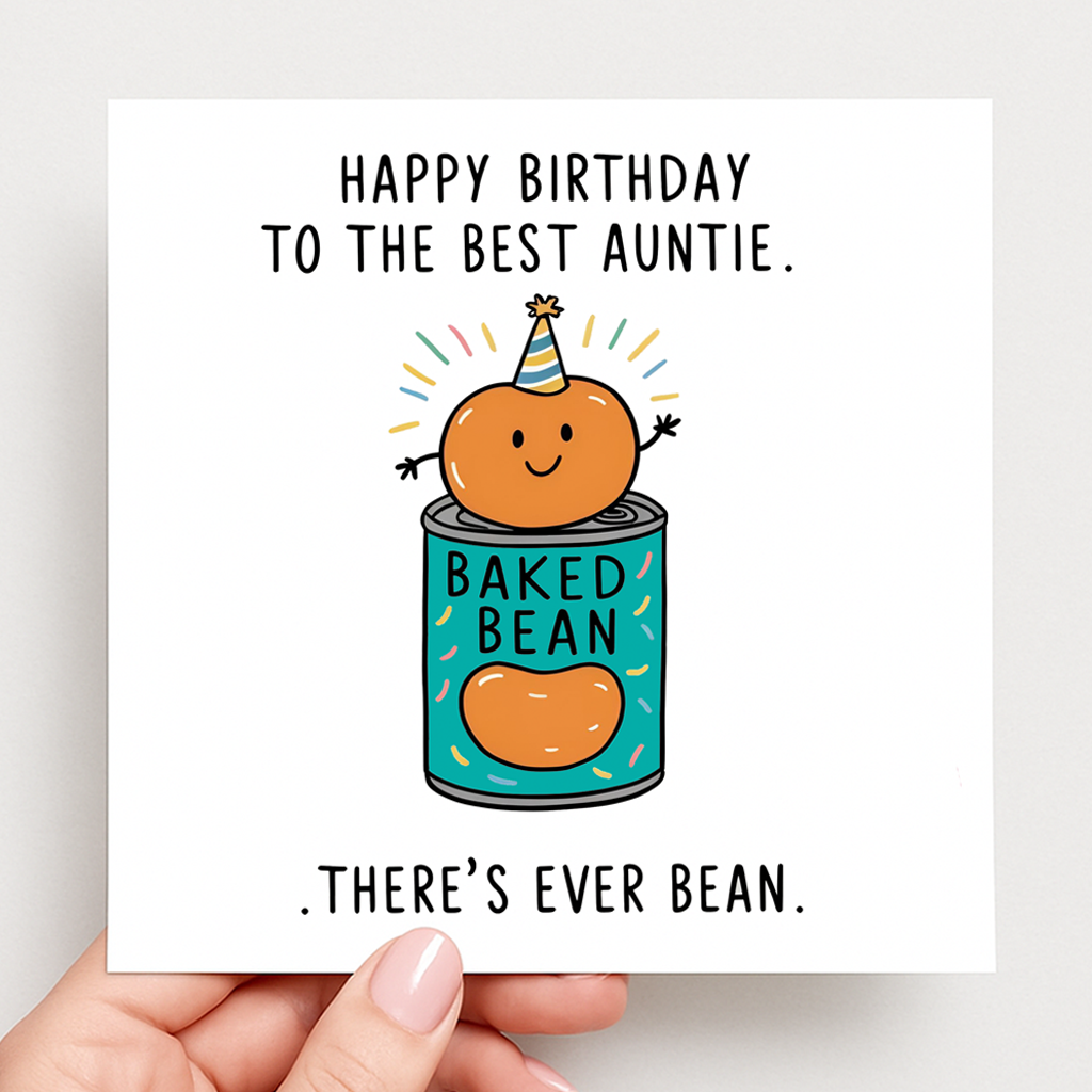 Happy Birthday "Beans" card for Auntie