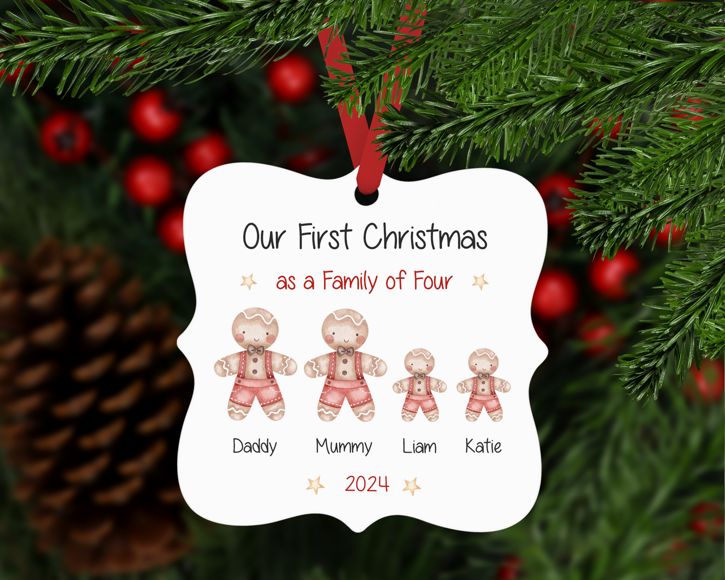 1st Christmas Gingerbread Family Bauble