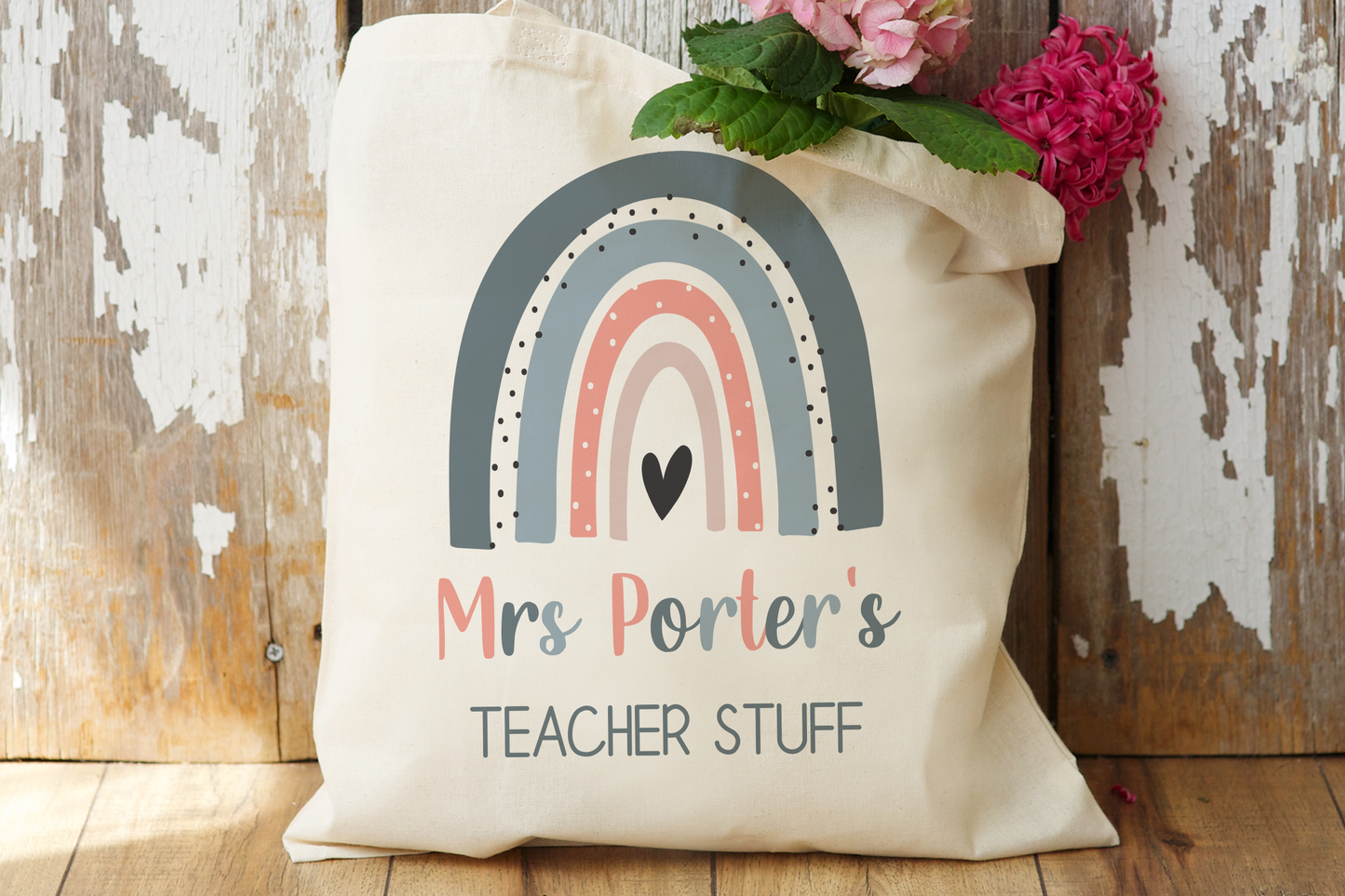 Rainbow Teacher Tote Bag