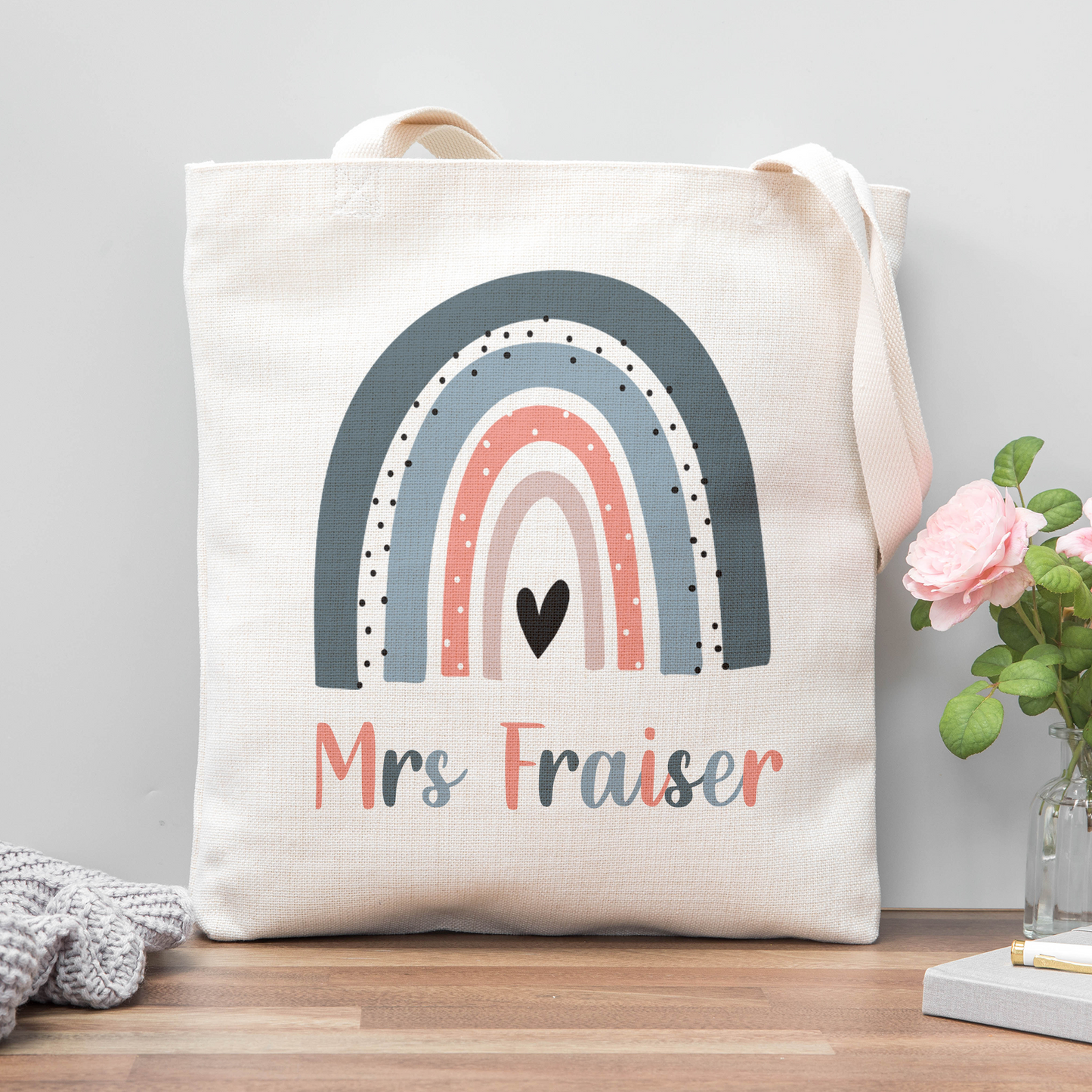 Rainbow Teacher Tote Bag