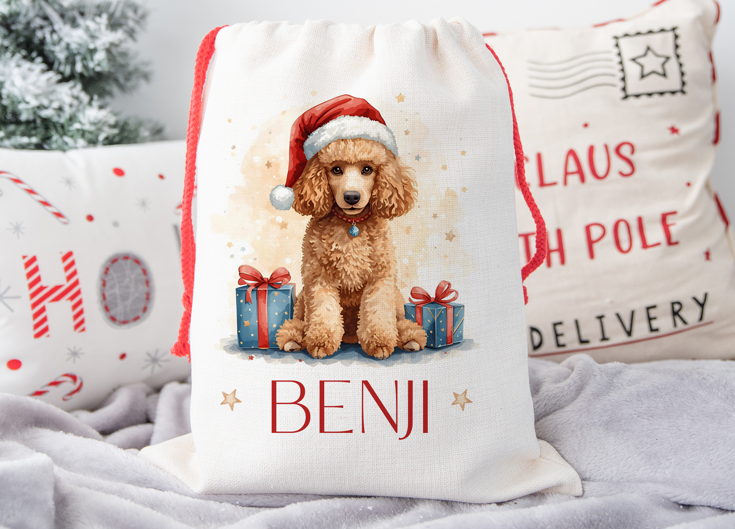 Poodle Christmas Sack