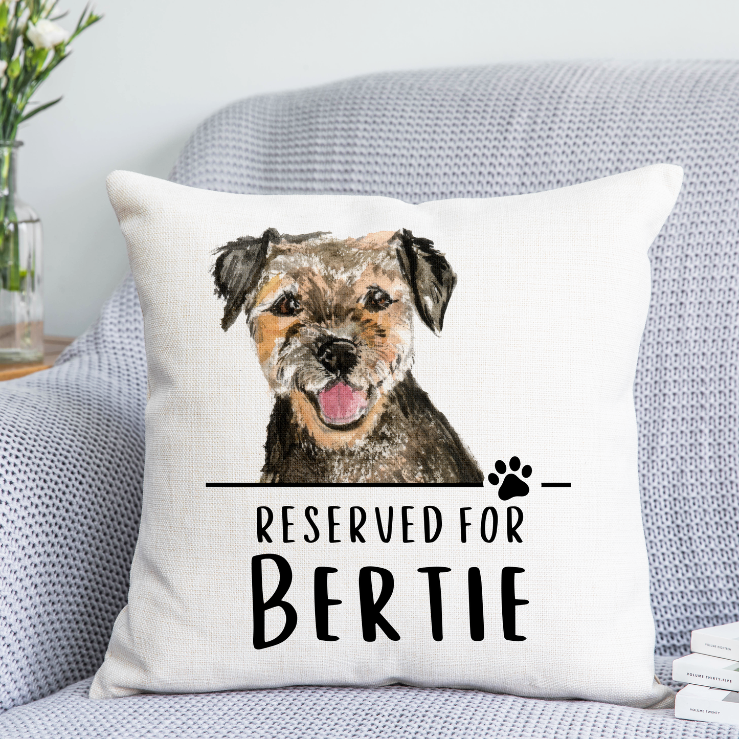 Border Terrier Reserved For Dog Cushion