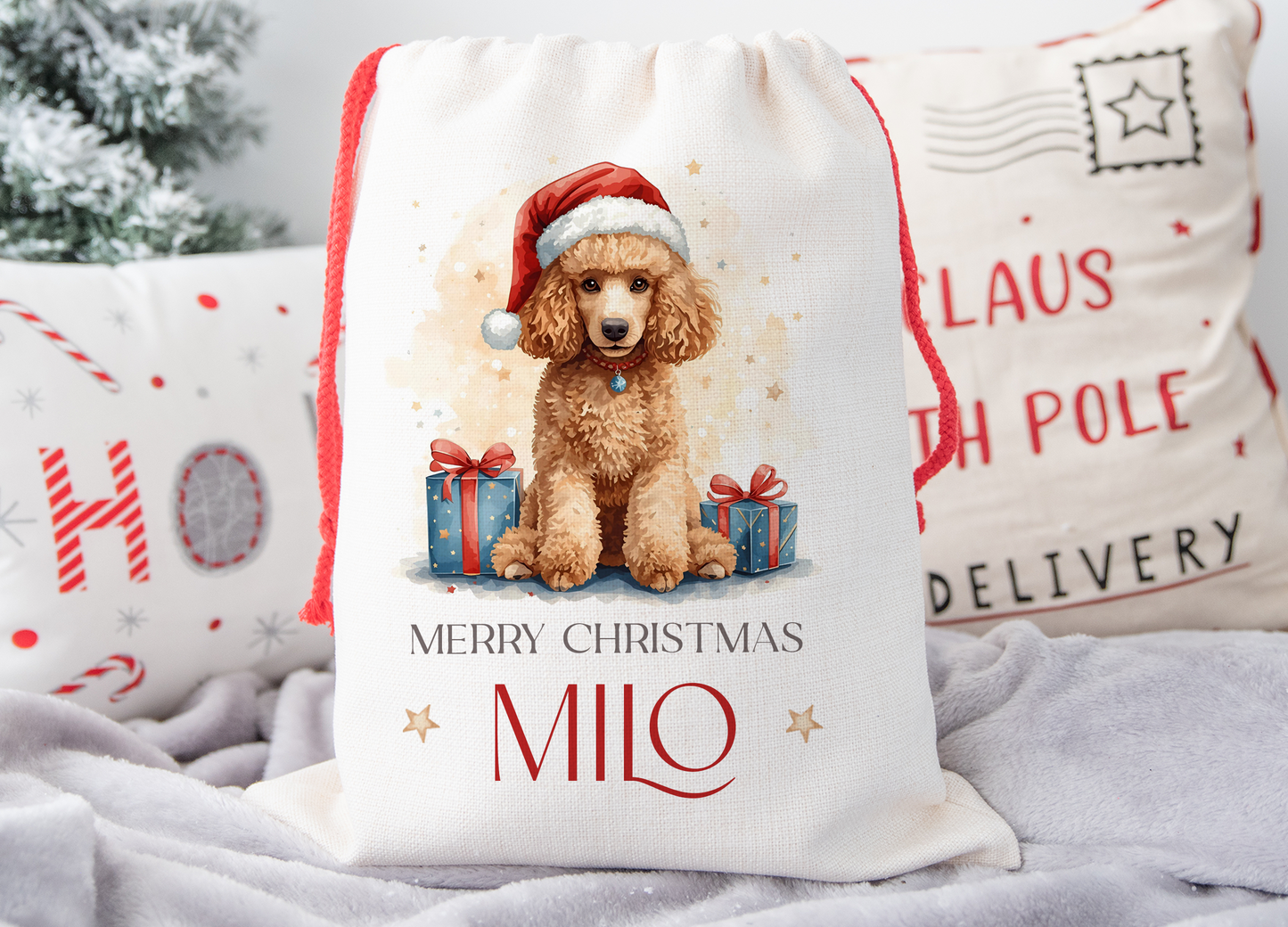 Poodle Christmas Sack