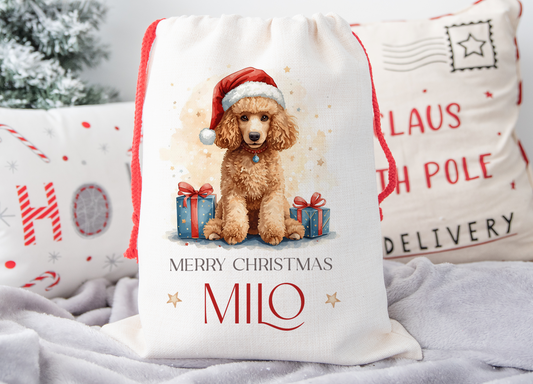 Poodle Christmas Sack