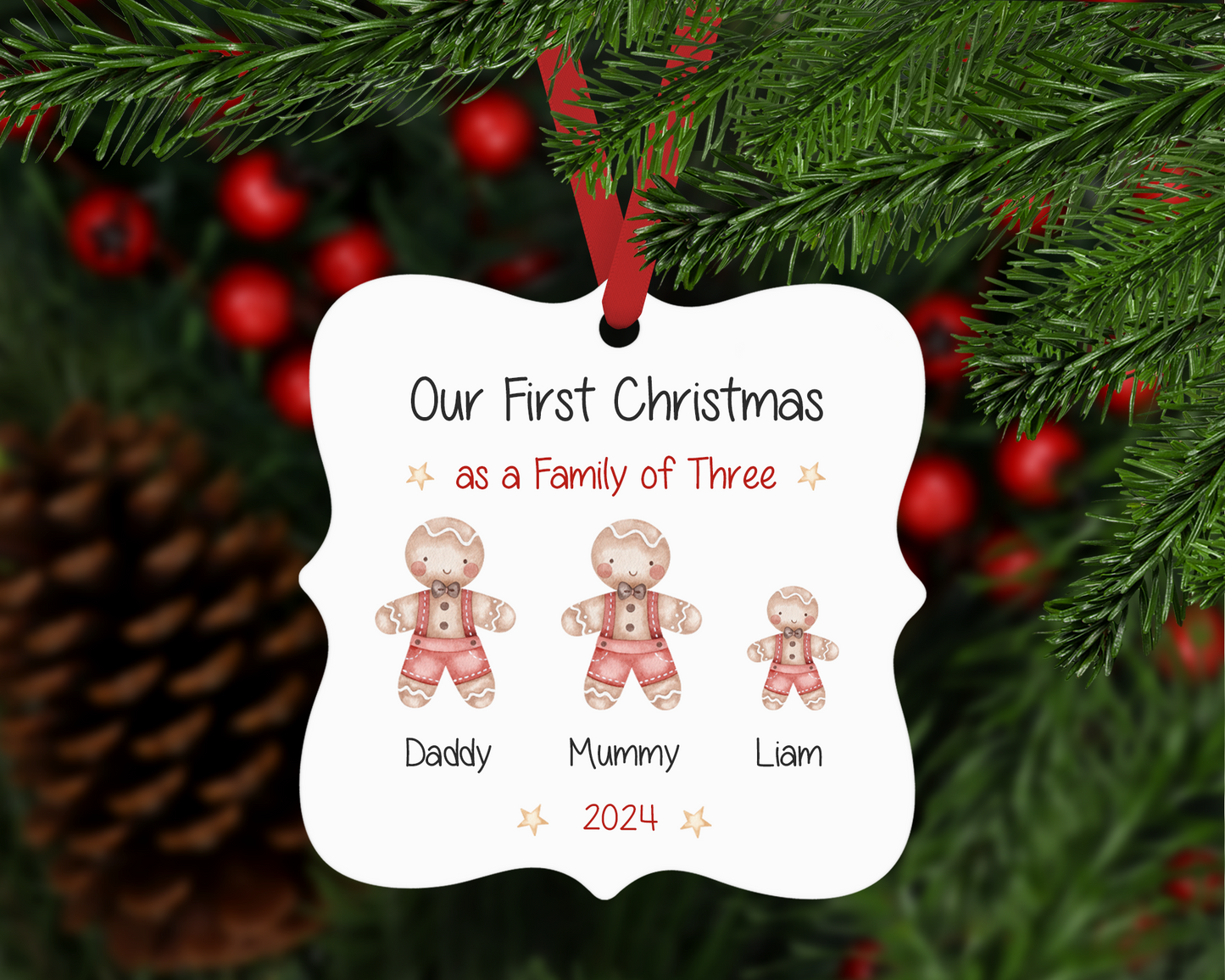 1st Christmas Gingerbread Family Bauble