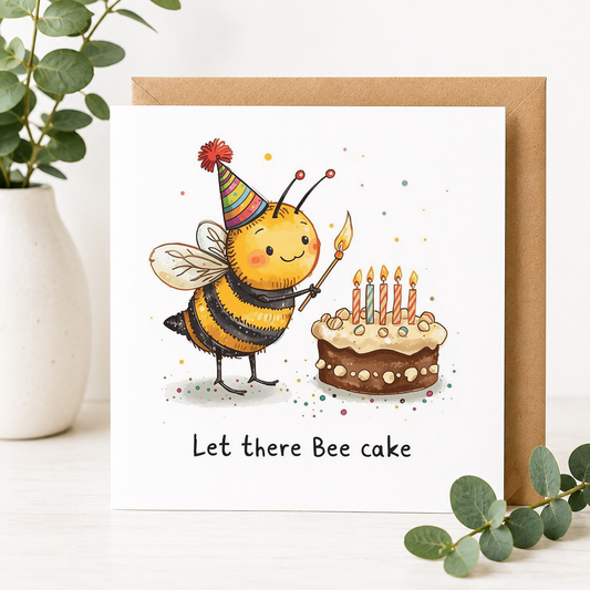 Bee Birthday Card – Let There Bee Cake!