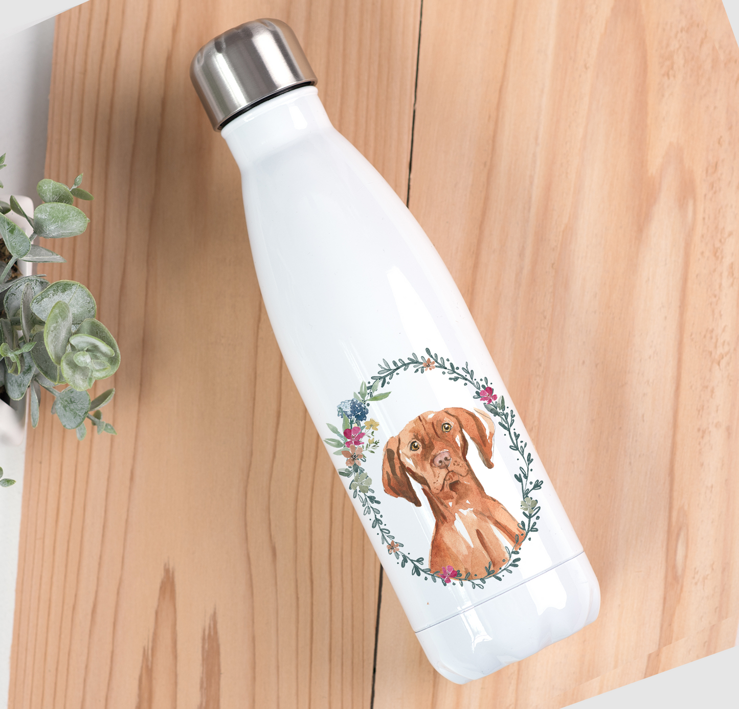 Floral Vizsla Drinks Bottle