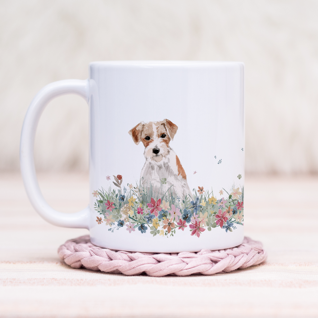 Jack Russell Floral Wrap Mug