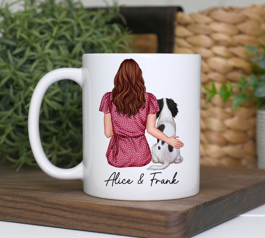 Customisable Lady & Dog Mug